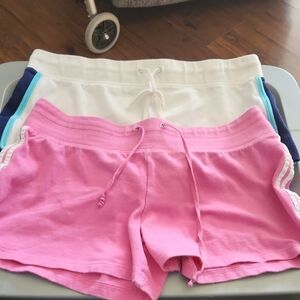 No Boundaries Tropical Pink Stretch Shorts And White Shorts